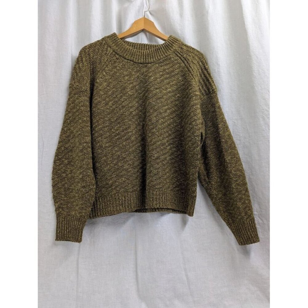 Universal Thread women's XL two tone green knitted sweater, crew neck winter F12 - Picture 3 of 8